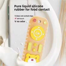 1pc Realistic TV Remote Teether, Silicone Chew Toy, Developmental Teething Toy For Infants 6-12 Months