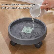 Heavy-Duty Plastic Flowerpot Tray With 4 Smooth Rollers And Thickened Base - Circular High-Quality Design Suitable For Large Flowerpots, Indoor/Outdoor Use - Multicolor - View 9