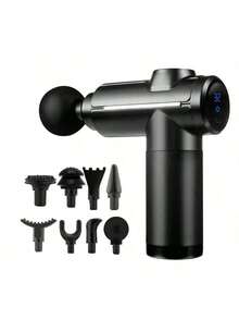 Fascia Gun Shoulder And Neck Muscles Special Relaxation Mini Fascia Gun Massager Portable High Frequency Multi-Speed Portable Massager - 黑色 - 查看 1