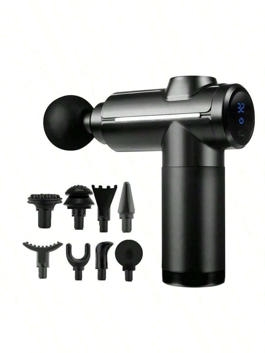 Fascia Gun Shoulder And Neck Muscles Special Relaxation Mini Fascia Gun Massager Portable High Frequency Multi-Speed Portable Massager - 黑色 - 查看 1