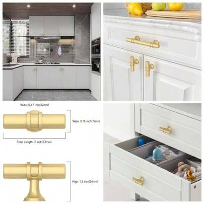 10 Pack Champagne Bronze And Matte Black Kitchen Cabinet Knobs Cabinet Hardware Zinc Knobs Dresser Drawers