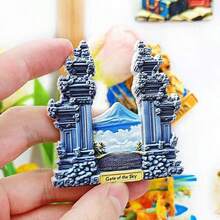1/2pcs Resin Refrigerator Magnets, Travel Souvenirs Of Indonesia, Bali, Philippines, Nepal, Brunei, Jakarta, Palawan, Manila, Southeast Asia Island Beach Sky Gate Decor For Home, Office, Bedroom - Multicolor - View 5