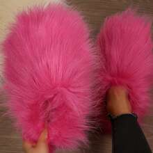 Womens Slippers Fuzzy Short Boots Shoes Bedroom Slippers Autumn Winter Shoes Slippers Cotton Fuzzy Slippers Comfy Faux Fluffy Slippers Soft Comfy Memory Foam Indoor House - 粉色 - 查看 4