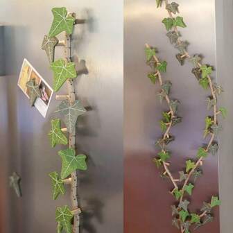 3D Printed Ivy Fridge Magnet, Realistic Green Leaf Decor Magnet, Suitable For Kitchen, Office, Home, Gift For Plant Lovers, Housewarming Or Valentine's Day, Durable Plastic Magnetic Decoration, Christmas Decorations