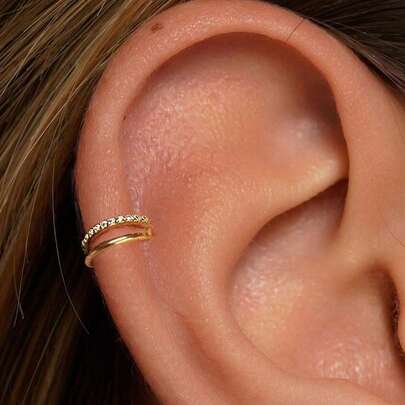SereneSpark 1pc 925 Sterling Silver Classic Double Hoop Earrings, 6/8/10mm Clip-On/Cartilage/Helix/Filled Earrings, Petite & Delicate, Bohemian Beach Style, Minimalist Fashion, Handmade, Hypoallergenic, Jewelry Gift
