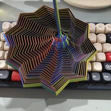3D打印旋转星形手柄指尖玩具，减压感官桌面玩具，适用于家庭、学校和户外使用 - 彩色 - 查看 7