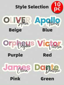 1/3/10pcs Personalized Name Label Stickers, Colorful Cartoon Font Waterproof Text Stickers For Water Bottles And Personal Items - Multicolor - View 19