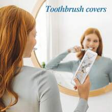 Toothbrush Travel Case - Pattern, Holder And Covers For Toothbrushes, Includes Tongue Scraper Case - 灰色大理石 - 查看 4