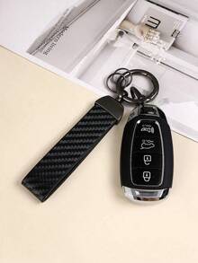 1pc Unisex Black, White, Red, Pink, Orange Zinc Alloy Simple Style Leather Key Chain Keyring Fit For Various Keys & Car Keys Halloween Leopard Print Gift Souvenir - 彩色 - 查看 6