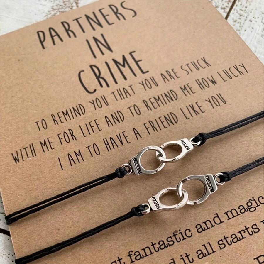 Friendship Bracelet, Best Friend Gift, Friendship Bracelet Set, Wish Bracelet WISH0321 - 黑色 - 查看 1