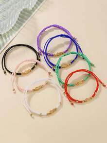14pcs Colorful Handmade Adjustable Bracelets - Vintage Boho Style String Bracelets For Daily Wear, Vibrant Friendship Bracelets Set For Women Girls - Multicolor - View 4