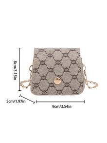 1pc Khaki Color Wallet With Metal Hardware Decor, Vintage Floral PU Mini Coin Purse, Winter New Arrival - Khaki - View 6