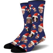 1PC Personalized Face Socks With A Funny Twist – Custom Novelty Gifts For Men, Women, Dog Lovers And Cat Lovers On Valentine's Day & Christmas - Black - View 3
