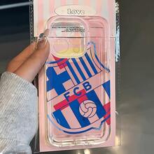 Funda de teléfono de fútbol para B-Barca compatible con iPhone 17, 16e, 16, 15, 14, 13, 12, 11 Pro Max, Mini, Air, XR, XS, X, 7, 8 Plus - Cubierta trasera suave de TPU transparente, estilo anime, material flexible, impresa con UV, para usuarios casuales - Mezcla de colores - Ver 6