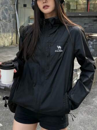 CAMEL CROWN Ropa de protección solar para mujer, chaqueta delgada de verano de cintura estrecha, ropa de protección solar de seda de hielo anti-ultravioleta