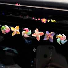 6pcs.Car Interior Decorative Item - Rotating Windmill Gyroscope Creative Decoration For The Dashboard Of The Car - Interior Accessory For Women - Cute Design