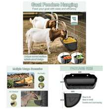 Goat Feeders Hanging 3 Pack 3.5 Quart, Chicken Waterer Feeder Trough Poultry Livestock Black - 3*3.5 Quart + Black - View 1