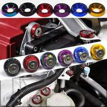 10pcs Engine Compartment Decorative Bolts, M6 Aluminum Fastener Screw Set, Aluminum Bumper Washers With Bolts, Engine Compartment Decorative Fastener Set, Bumper Washers Bolts, Front Headlight, Trunk Engine Compartment Decorative, Bumper Washer Bolts, Replacement Decorative Screws Suitable For Most Vehicles Y7PE - Multicolor - View 1
