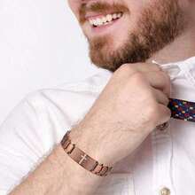 1 pieza Pulsera magnética ajustable, accesorio de joyería para hombres - Rojo - Ver 8