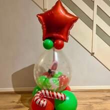18pcs/Set Christmas Party Decorative Balloons, 18" Red Star/Pentagram Foil Balloons, 18" Clear Latex Balloons (For Welcoming New Year, Greeting Elves), 10" Red And Green Latex Balloons, Suitable For New Year's Eve Decoration In 2026. - Multicolor - View 11