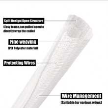 13mm Expandable Cable Sleeve, Self-Adhesive PE Fabric, Cable Management, Auto Cable Overlap, Flexible Cable Organizer, Segmented Cable Storage - Multicolor - View 22