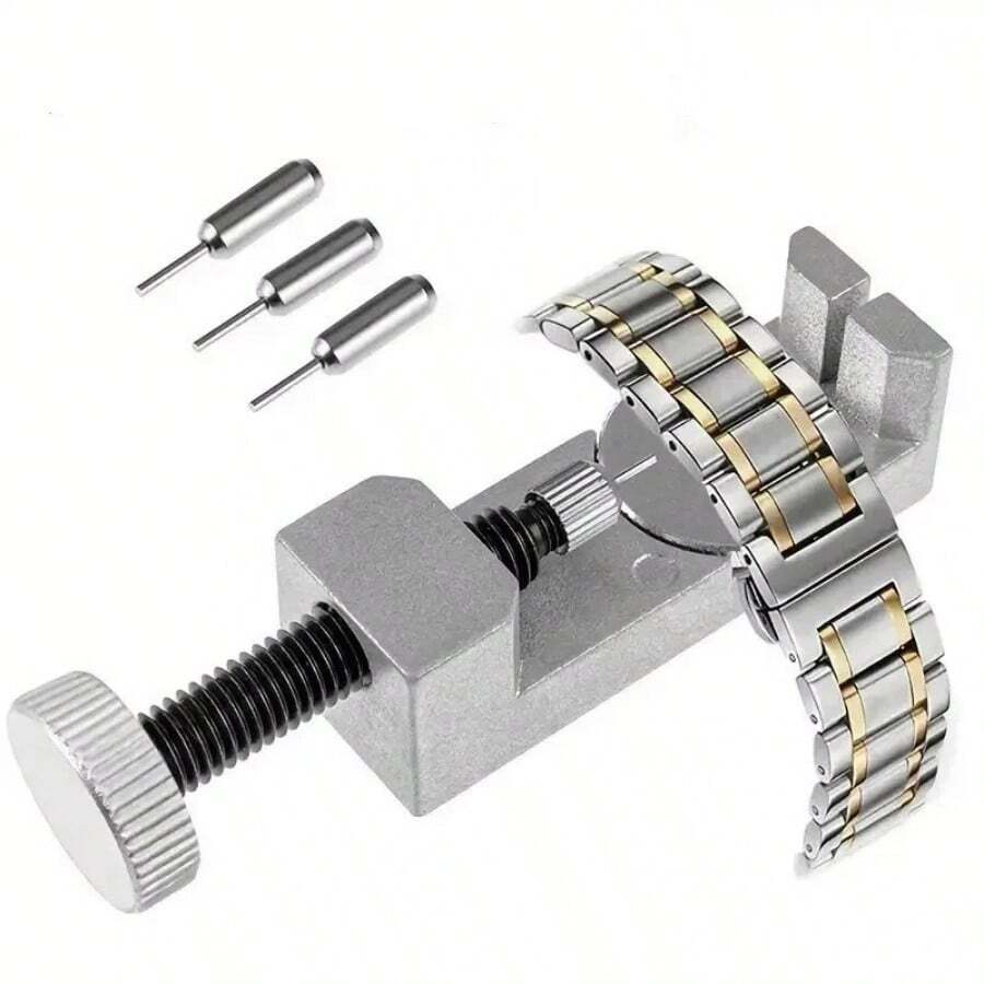 Watch Band Bracelet Link Pin Remover Repair Tool Kit Metal Strap Adjustable - 銀色 - 查看 1
