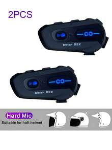 D3X Wireless Motorcycle Helmet Intercom, Half Duplex Intercom Supports Multi Person Communication Without Limit, Noise Reduction, Long Range, Type-C Charging, Rechargeable Lithium Polymer 1000mAh, Plastic Material, Call Control Function - 彩色 - 查看 14