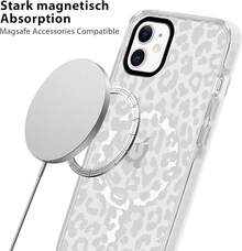 Cute Cheetah Print Phone Case For IPhone 15 Magnetic Case 6.1", Compatible With MagSafe, Clear Luxury Cool Coquette Leopard Pattern Design Cover Shockproof Soft TPU Funda For Girls Wom M2025.1apple007 - Họa tiết báo gêpa xám - Xem 4