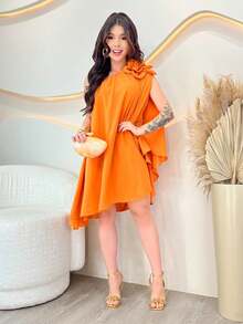 Flower Party Dress - Orange - View 3