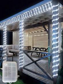 1 Roll Outdoor LED String Lights, Battery-Operated Tube Copper Wire Lights, Multi-Mode, 5m/10m, For Courtyards, Gardens, Christmas Trees, Holiday Parties Decorative Lights, Battery Powered, Push-Button Control, Flashing Function, Christmas Decorations, Warm Light, Colorful Light, White Light (Batteries Not Included) - Multicolor - View 2