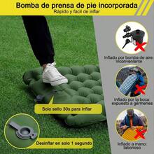 Almohadilla Inflable para Dormir, Almohadilla De Camping, Almohadilla para Dormir con Bomba De Pie Incorporada Almohadas Inflables para Mochilero Azul Simple - Verde simple - Ver 8