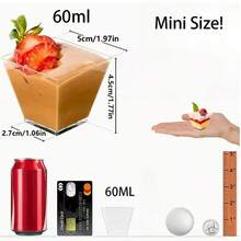 10/50/100 Pieces 2/4/5 Ounces (60/120/150ML) Capacity Mini Plastic Dessert Cups, Ice Cream Cups, Small Transparent Banana Pudding Cups, Used As Appetizers, Tasting Bowls For Birthdays, Weddings, And Parties, Christmas Gifts