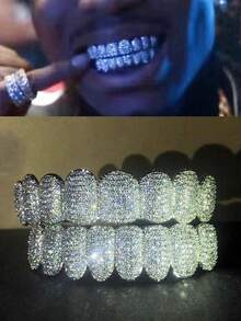 1pc/2pcs Elegant Copper Gold Plated Grillz GRILLS Teeth Teeth Braces For Halloween, Party & Easter Suitable For Men & Women - Multicolor - View 4