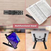 Portable Laptop Stand, New Version Adjustable Laptop Holder Riser Computer Stand For Desk Notebook Stand Mount With Phone Stand, Black And White - 黑色and白色 - 查看 9