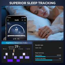 Smart Ring With Display Screen - Fitness Tracker With Heart Rate Monitor, Sleep Tracking, Wireless Charging, Activity/Step/Calorie Counter, Compatible With IOS & Android - Silver - View 4