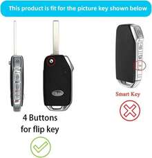KULCSOK Key Fob Cover Fit For Kia K5 Forte Soul Sorento Sportage Cerato 2024 2023-2019 TPU Key Case Cover Key Holder Key Protector For Flip Key 4 Buttons A White - MàuE - Xem 2