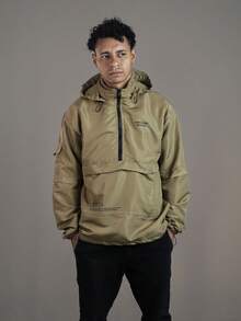 ANORAK URBAN CHAMELEON WINDCUT JACKET HOODED Autumn Spring Oversized Knot Zipper Men's - 赭石 - 查看 3