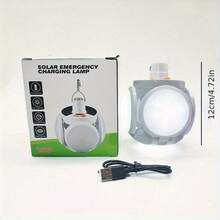 Solar Power Lights Outdoor Hook LED Handy Folding Emergency DC Sunlight Charging Lamp Camping Garden Waterproof Flash Lighting - 1 cái - Xem 6