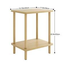 Tomnk Small Space Nightstand, 3-In-1 No Assembly Bedside Table With Natural Wood Top, Multi-Functional Accent & End Table For Bedroom, Office, Apartment - Natural Oak - 查看 3