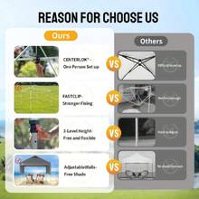 10x10 Pop Up Canopy Tent  Canopy With 150D Silver Coated Fabric Including 2 Half Sidewalls, 4 Ropes, 8 Stakes, 4 Weight Bags, STO 'N Go Bag, Grey,23950447 - 11 - 查看 5