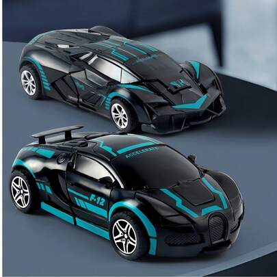 变形机器人汽车玩具 - 创意十足、趣味盎然的汽车变形机器人模式，新颖炫酷的变形机器人玩具，一键变形，惯性碰撞，儿童玩具，汽车，玩具车，机器人，玩具，圣诞节，男孩玩具，儿童游戏，返校季，跑车，男孩玩具礼物，惊艳的变形跑车玩具