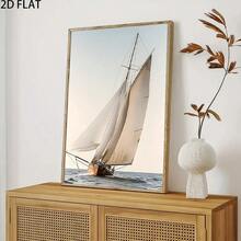 1 bức tranh sơn dầu hiện đại trên vải canvas, khắc họa hình ảnh một chiếc thuyền buồm trên biển. Áp phích in theo phong cách cổ điển với hình ảnh một con tàu gỗ căng buồm. Trang trí tường phòng khách, hành lang, phòng học, phòng ngủ. Trang trí tường, trang trí mùa thu (không có khung) - Nhiều màu - Xem 10