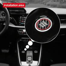 Car Engine Start Button Sticker Compatible With Audi A3 8Y S3 RS3 Sportback 2021-2025 For Alcantara Key Ignition Button Trim Interior Molding Accessories (Suede Red) - Carbon - View 2