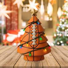 Unique Football Tree Ornament Creative Mini Christmas Tree Decoration For Party Home Tabletop Decor - Colorful - View 5