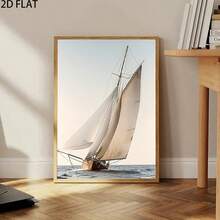 1 bức tranh sơn dầu hiện đại trên vải canvas, khắc họa hình ảnh một chiếc thuyền buồm trên biển. Áp phích in theo phong cách cổ điển với hình ảnh một con tàu gỗ căng buồm. Trang trí tường phòng khách, hành lang, phòng học, phòng ngủ. Trang trí tường, trang trí mùa thu (không có khung) - Nhiều màu - Xem 5