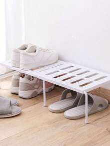 1 buah Rak Organizer Sepatu yang Dapat Diatur & Dilipat, Rak Sepatu Multifungsi yang Dapat Dilepas & Diperpanjang untuk Rumah, Ruang Tamu, Kamar Tidur, Asrama, Tempat Penyimpanan Sepatu Hemat Ruang - Putih - View 1