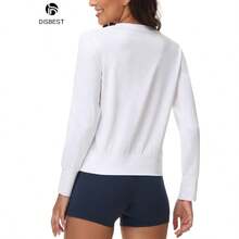 Disbest Women's Casual Basic Long Sleeve Tshirts Lightweight Sweatshirts Layering Pieces Workout Crop Tops