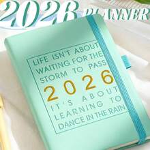 2025 年 1 月至 12 月计划本带英文内页笔记本 A5 PU 皮革封面学校日程计划本每周和每月日记本组织者学习办公用品文具 - 彩色 - 查看 35