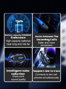 D3X Wireless Motorcycle Helmet Intercom, Half Duplex Intercom Supports Multi Person Communication Without Limit, Noise Reduction, Long Range, Type-C Charging, Rechargeable Lithium Polymer 1000mAh, Plastic Material, Call Control Function - 彩色 - 查看 7
