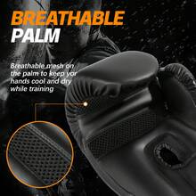 High Quality PU Leather Boxing Gloves, Suitable For Adults Aged 9-88, Matte Black, Professional Boxing Gloves, Available In 8oz, 10oz, 12oz, 14oz, 16oz, Suitable For Muay Thai Training, Punching Bag Training, MMA, Boxing, Kickboxing, Wrestling And Other Sports - Matte Black - View 5